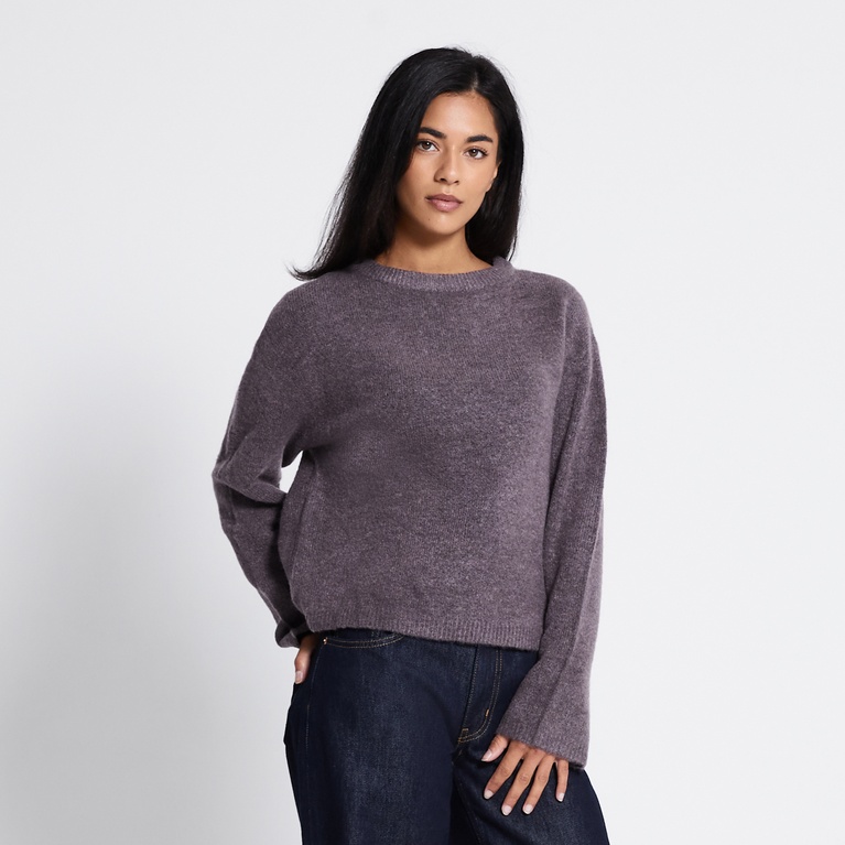 Basic knit sweater "Sadie" Heather Purple